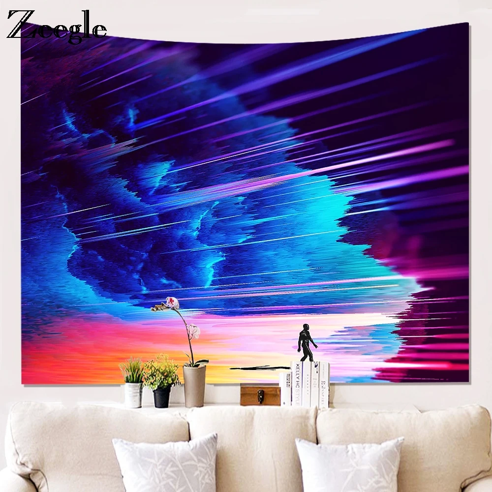Zeegle 3D Creative Pattern Tapestry Ployester Wall Hanging Tapestry for Wall Decoration Fabric Home Background Cloth Yoga Mats