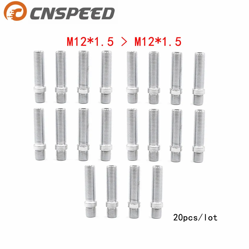 CNSPEED 20PCS 12*1.5 TO 12*1.5 New Racing Car WHEEL STUD CONVERSION