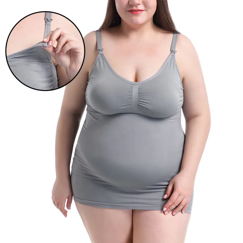 

1PCS Women Maternity Top Vest Breastfeeding Solid Tee Sleeveless Nursing Bra Shirt Tank Top Plus Size New Arrival