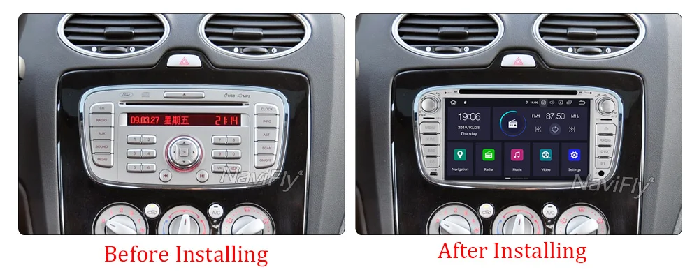 Discount 2 din Android9.0 8Core 4G RAM 32G ROM IPS DSP RDS Car DVD Multimedia Player GPS Navi For Ford For Focus2 Mondeo Galaxy 5