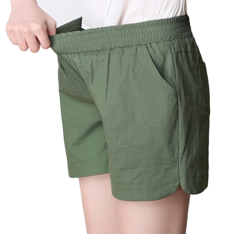 8 Color Linen Shorts 2017 Women Summer High Waist Shorts