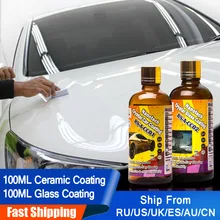 Flüssigkeit Glas Autolack Pflege 9H Nano Keramik Auto Beschichtung Pro Auto Polieren Wachs Anti Regen Flüssigkeit Auto Glas wasser Abweisend Spray