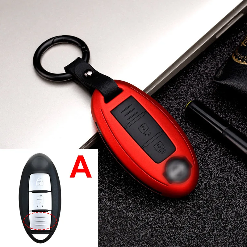 ABS пластик+ силиконовый чехол для ключей от машины чехол для Nissan Tidda Livida X-Trail T31 T32 Qashqai J10 J11 Juke Pathfinder Note Мурано - Название цвета: A  Red