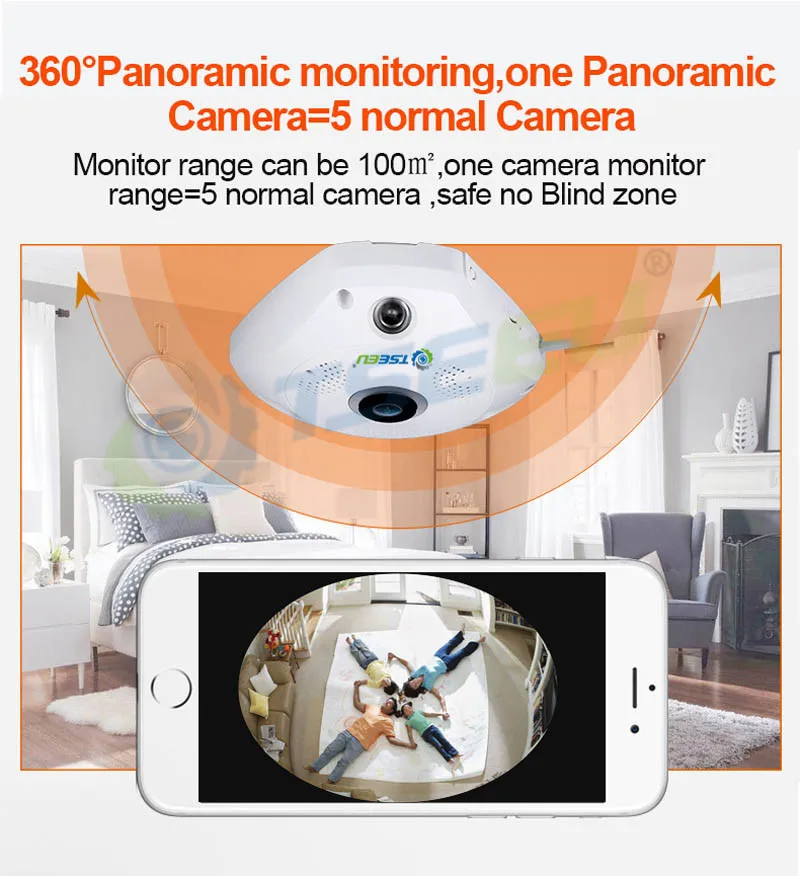 С разрешением 3 мегапикселя, круглые инфракрасные 4G 3g сим-карты Крытый панорамный fisheye 360 градусов IP Камера для iPhone и iPad pro приложение просматривать удаленно