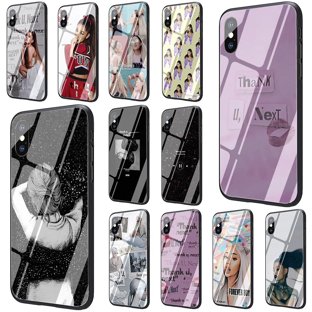 

Thank U, Next Ariana Grande Tempered Glass Phone Cover Case for iphone 5 5S 6 6S Plus 7 8 Plus X XS XR 11 Pro Max