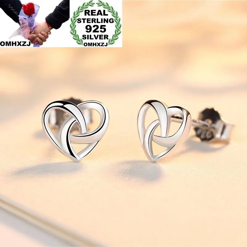 Женские серьги гвоздики из серебра 925 пробы в виде сердца|Серьги-гвоздики| |