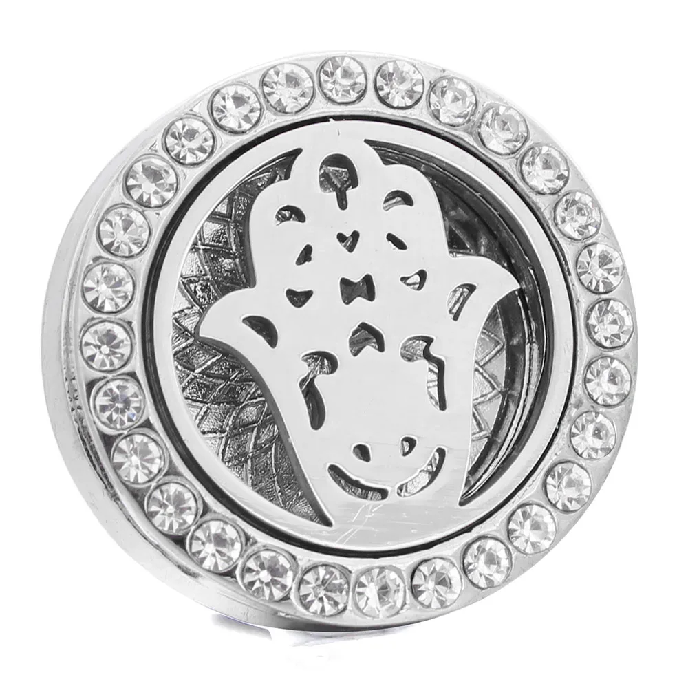 

New Snap Jewelry Hamsa Hand Aromatherapy 18mm Snap Buttons Locket Essential Oil Diffuser Snap Buttons Jewelry Fit Snap Bracelet