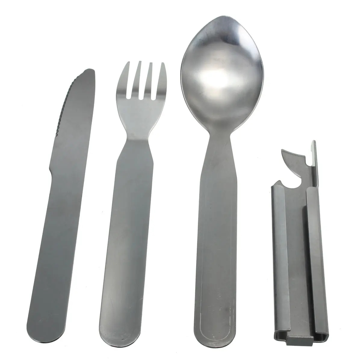 4 unids/set Utensilios de Picnic Al Aire Libre vajilla Portable Vajilla de Acero Inoxidable Cuchara Tenedor Cuchillo Cubiertos de Camping Utensilios conjuntos