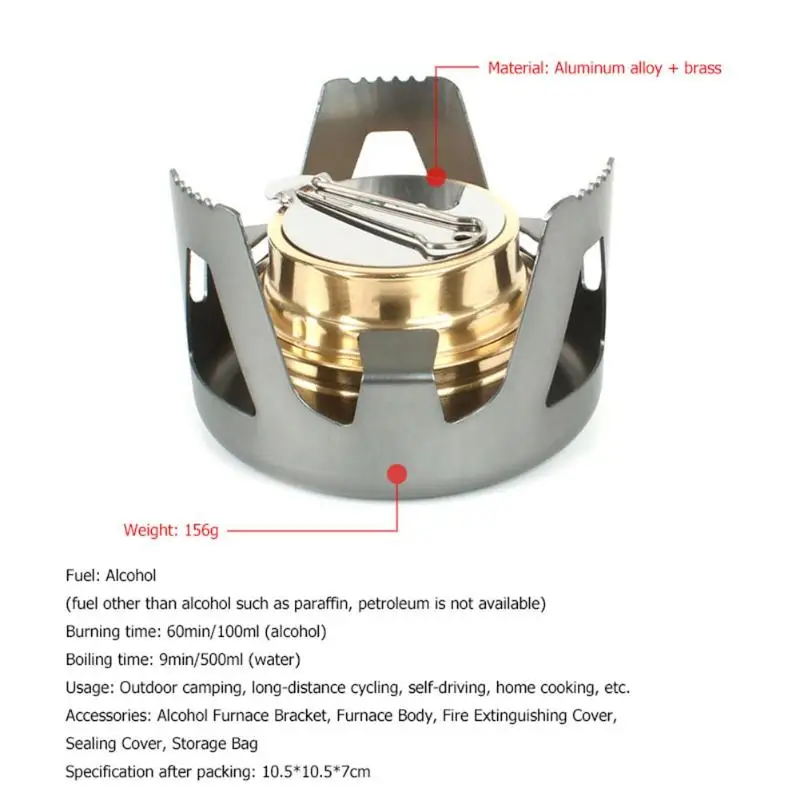 Напольная спиртовая плита мини Портативная спиртовая Сверхлегкая плита для пикника комбасторная спиртовая плита набор металлических барбекю походная печь