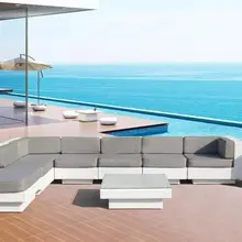 Пляжный роскошный Евро современный секционный диван плетеная мебель для патио