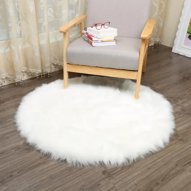 Muzzi Round Sheepskin Chair Cover Seat Pad Soft Carpet Plain Muzzi Round Sheepskin Chair Cover Seat Pad Soft Carpet Plain Skin Fur Fluffy Area