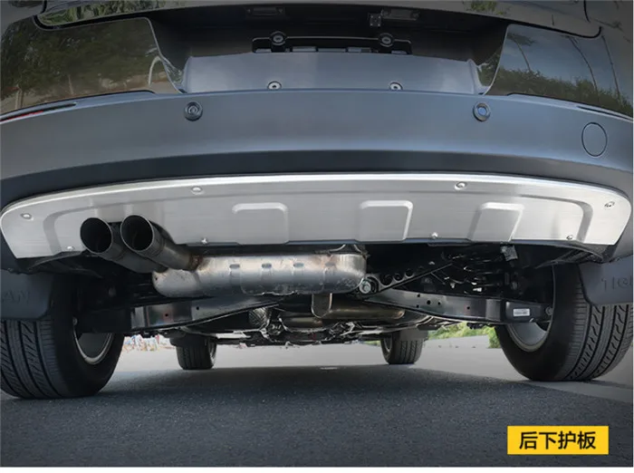 Для Volkswagen Tiguan 2013 передний из нержавеющей стали хромированный задний бампер протектор нескользящий лист