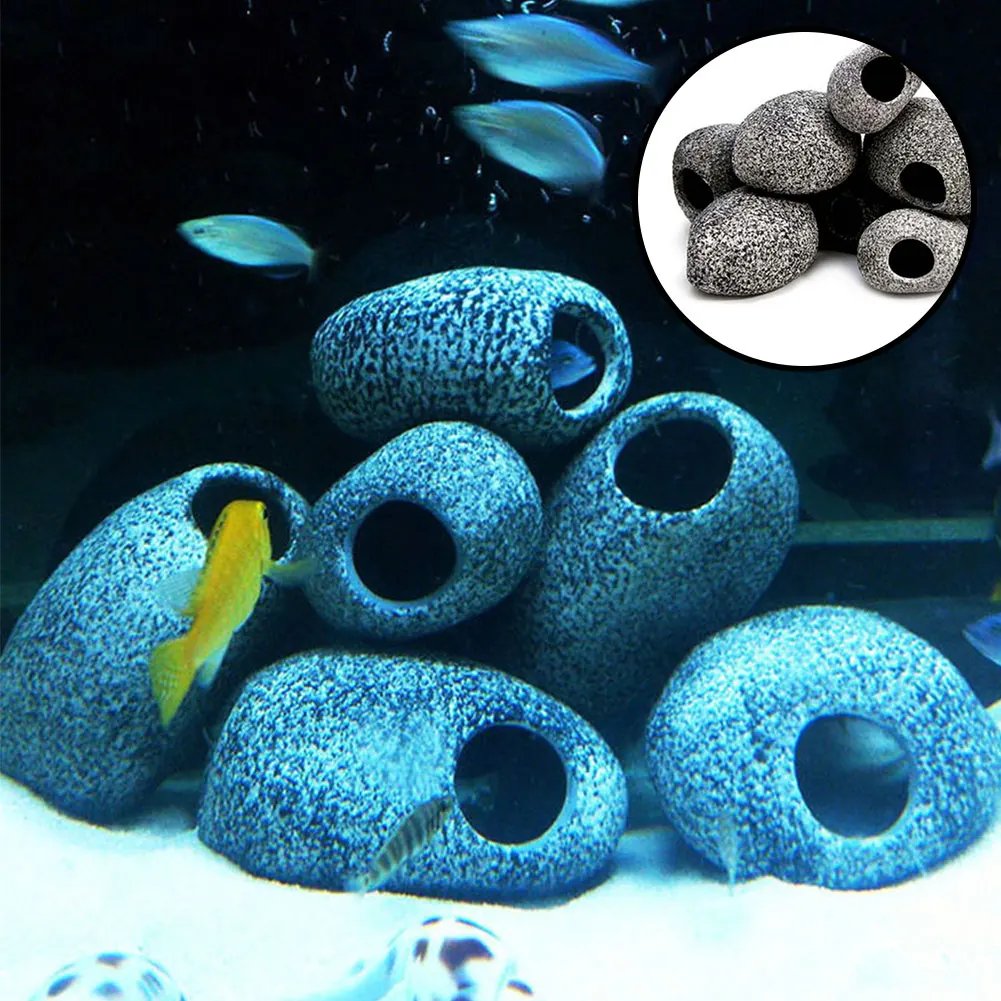 

SYXZFZ Resin Aquarium Decorations Rock Cave Stone Decoration Fish Tank Breeding Place Hiding Short Bream Cichlids(L)