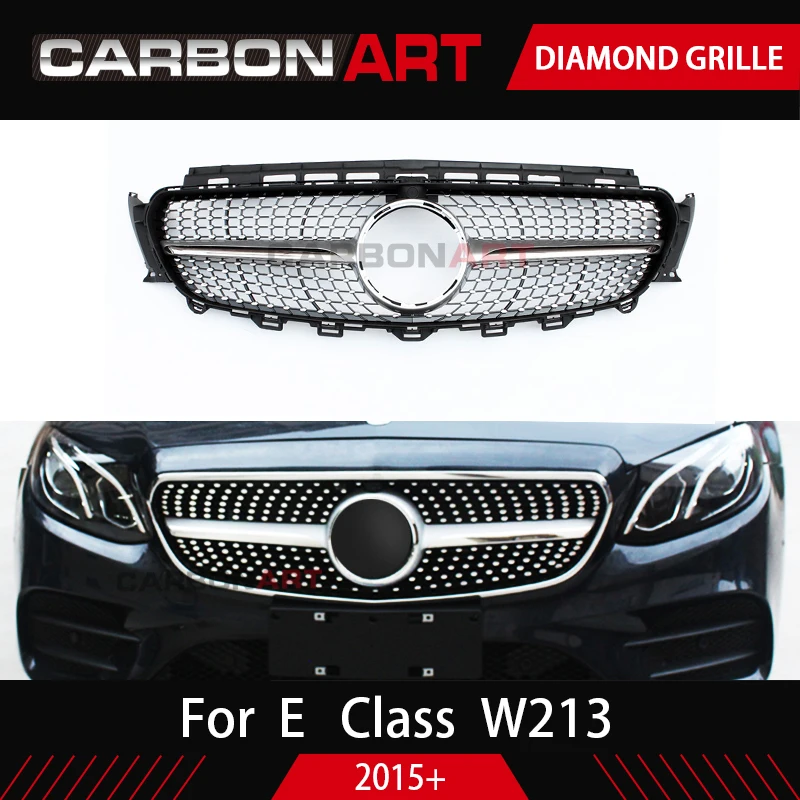 New E Class W213 Grille E43 Diamond Grill Black Silver Replacement With