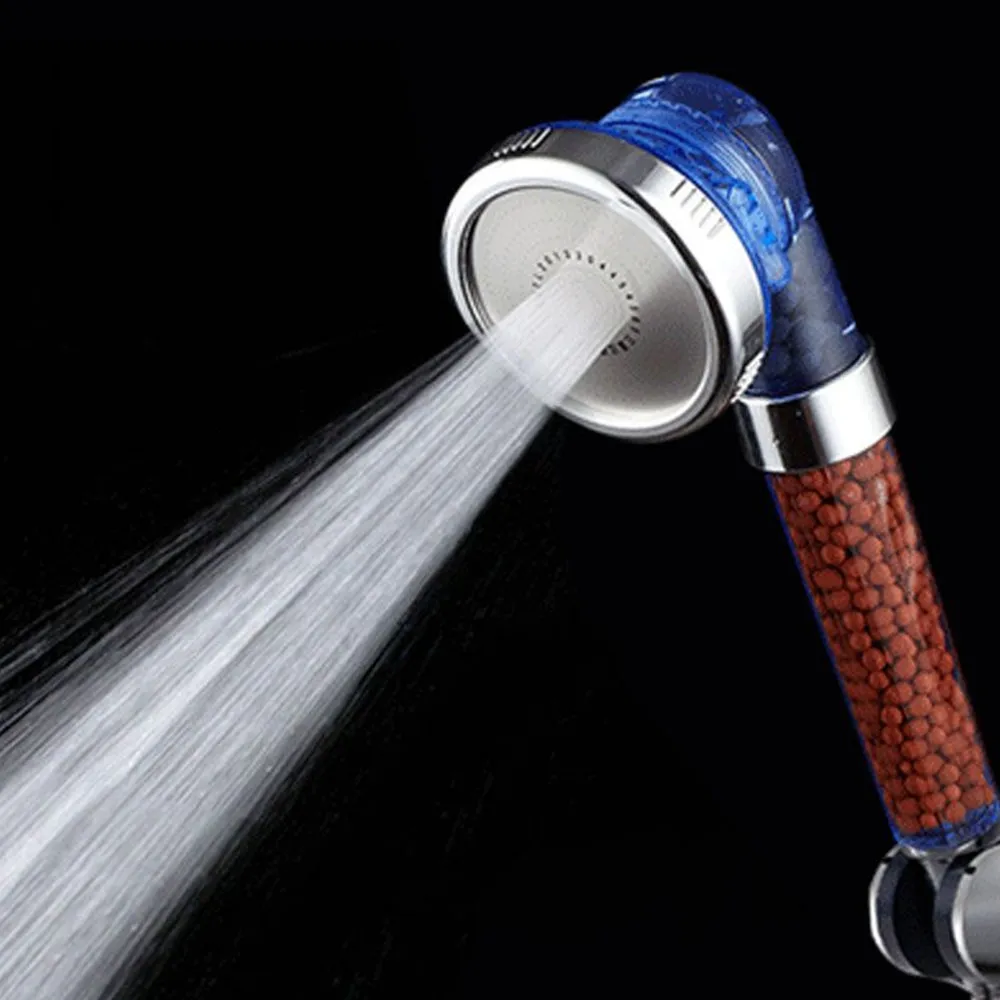 Three function Water saving bathroom Shower Heads Round Handheld Anion SPA bath shower head