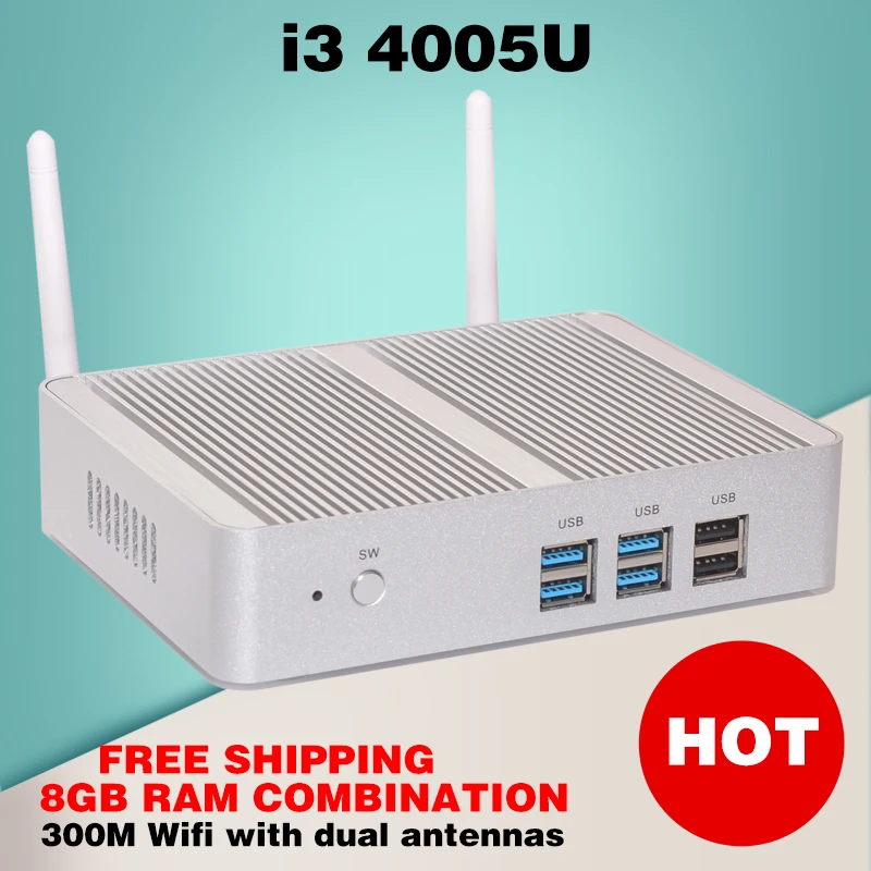 Mini PC Multimed i3 4005U Cheap Small Haswell Intel Nuc Windows 10 HTPC Fanless Computer Linux