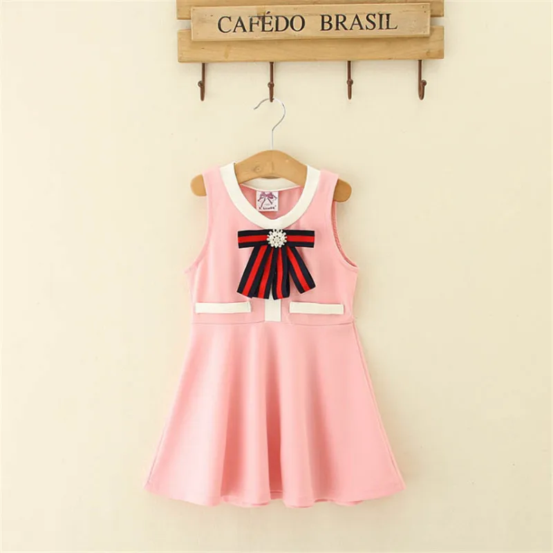 

Kids Girls Striped Dresses 2-6T Princess Girl Bow Vest Dress 2018 New Party Wedding Infant Children Clothes Princess Dress Girl