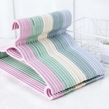 

5pcs/lot Colorful Plastic Closet Adult Dress Coat Clothing Cloth Hanger Space Saving Clothes Hangers For clothes Drying Racks
