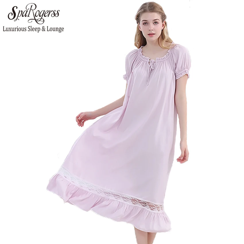 Vintage Nightgowns Sleepshirts Elegant Woman Dresses Princess Sleepwear