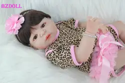 22 "Полное Силиконовое боди Reborn девушка игрушки, куклы как живые 55 см принцесса новорожденных прекрасная мода подарок на день рождения