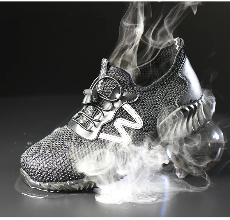 Мужская дышащая Рабочая безопасная обувь ботинки со стальным носком противоскользящие Нескользящие повседневные строительные защитные сапоги