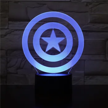 

Captain Shield 3D Lamp Multicolor Night Light LED Bulb Flash Fade Holiday Props Christmas Xmas Gifts For Children Friend