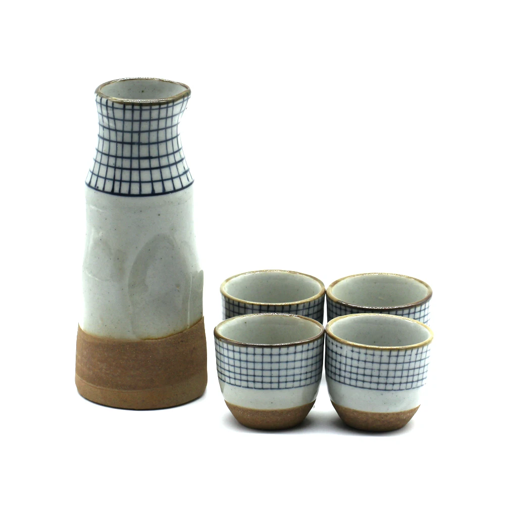 

Health Janpanese Sake Cup Set Glazed Naive Handmade Ceramics Pottery Bottle Porcelain Sake Set Sake Pot Wine Cup Set Wine-cup
