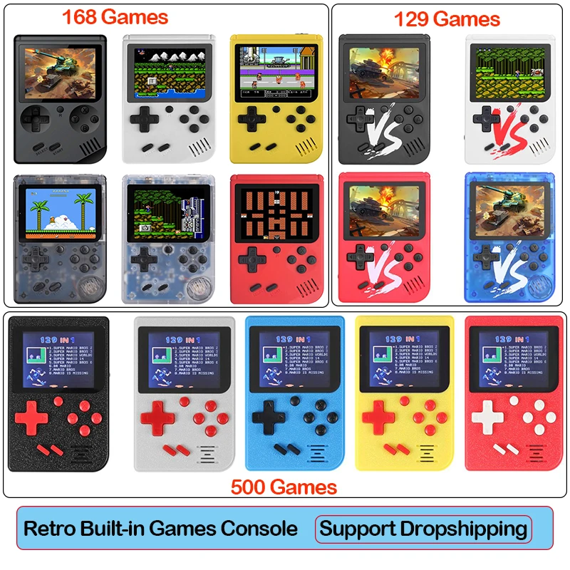 

Portable Montessori Retro Mini Handheld Game Console 8-Bit 3.0 Inch Color LCD Screen Kids Game Player Toys Hundreds of Games