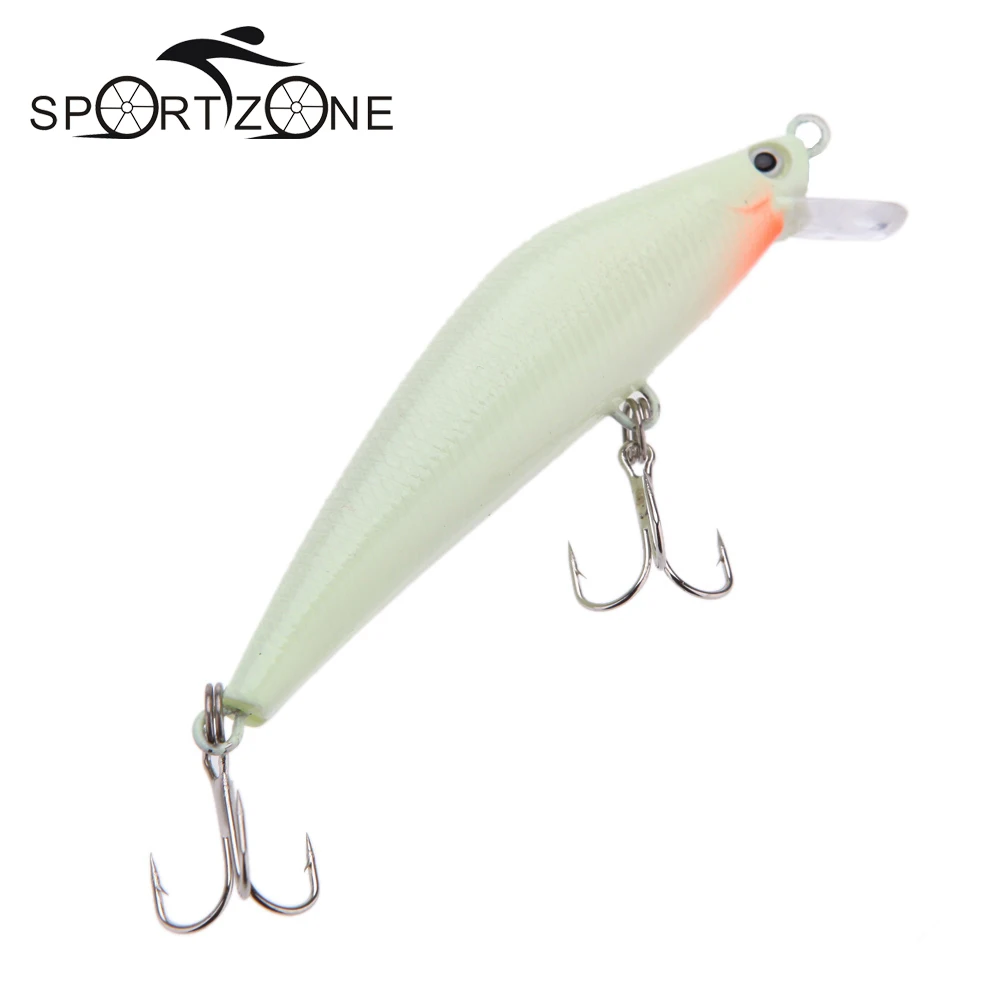 3D Luminous Night Fishing Minnow Lure Isca Artificial Hard Fishing Bait 82mm 8g Minnow Fishing Lures Tackle With 2 Hooks