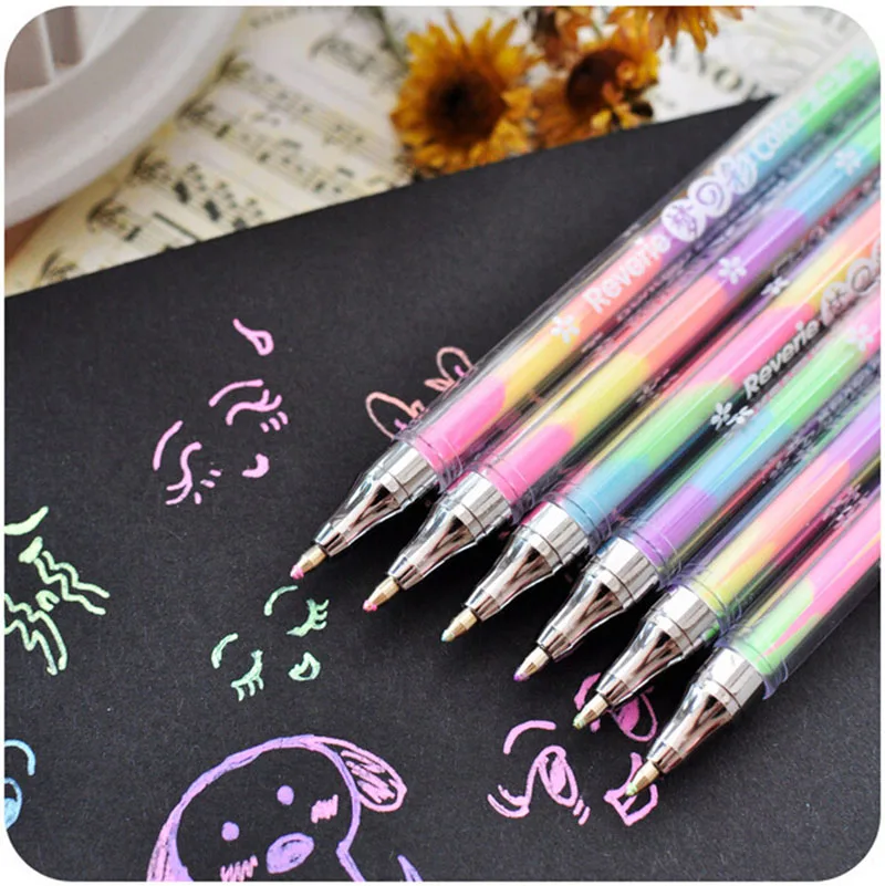 Маркер ручка 6 видов цветов Творческие тенденции Пейнтбол маркером красочные написания картины ручки Офис Школьные принадлежности подарок