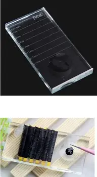 

Hot Size printing Eyelash Extension tool U-Shape Crystal Glass Adhesive Glue Pallet Crystal Stone for Eyelashes Extension
