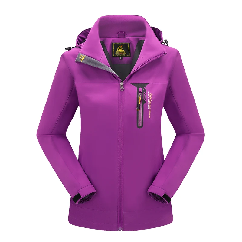 Мужская и Женская куртка для походов и альпинизма, верхняя одежда, ветровка, спортивная одежда, спортивный костюм, свитер, спортивные блейзеры - Цвет: Women Purple