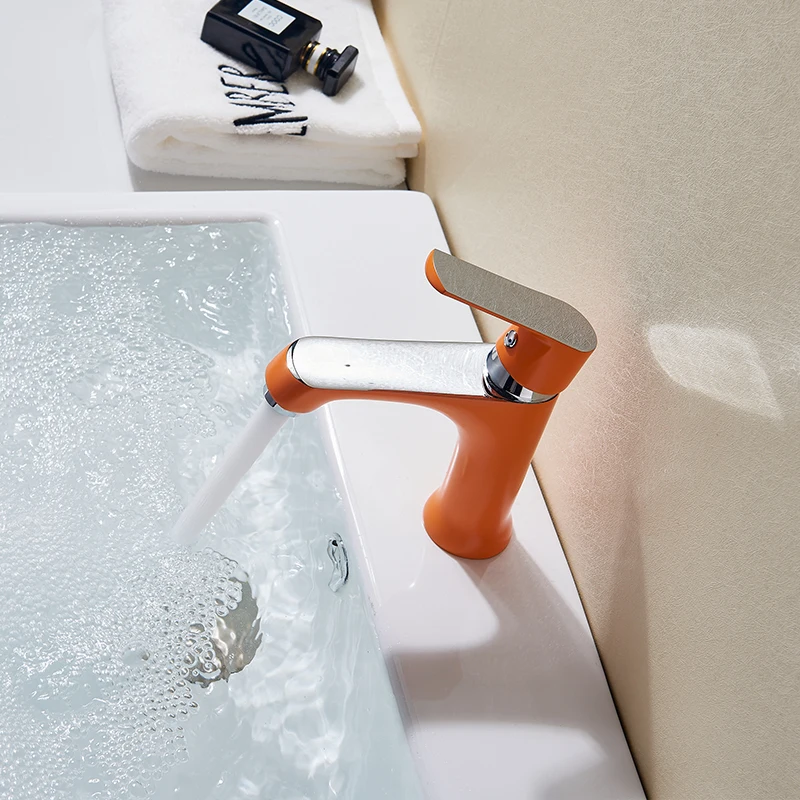 quyanre wanfan frap orange green basin faucet hot cold mixer tap single handle mixer tap bathroom basin sink tap2