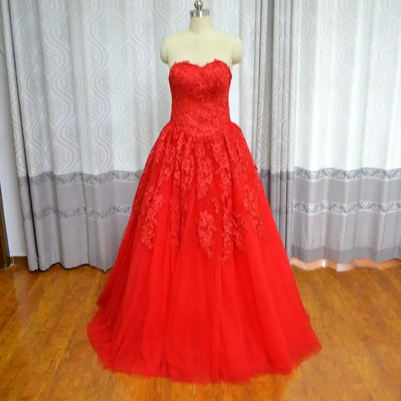 Настоящая фотография красный Бальные платья Платья для специальных торжеств бальное платье Милая Тюль из бисера платье для выпускного
