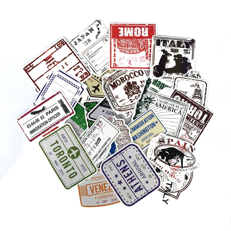 

[A LOT] Personality Retro Postmark Stamp Aviation Sticker European and American Wind RIMOWA Sticker Travel Suitcase Sticker