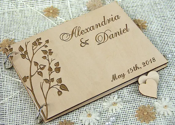 

Personalized Wedding-Anniversary-Bridal Shower Guest Book, Wedding Favor, Retirement Book, Sign in Book, Rustic Chic