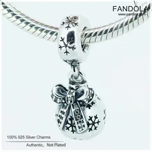 Рождественский подарок подходит для женщин браслет из стерлингового серебра 925 пробы прозрачный CZ орнамент Висячие бусины для изготовления ювелирных изделий Berloque