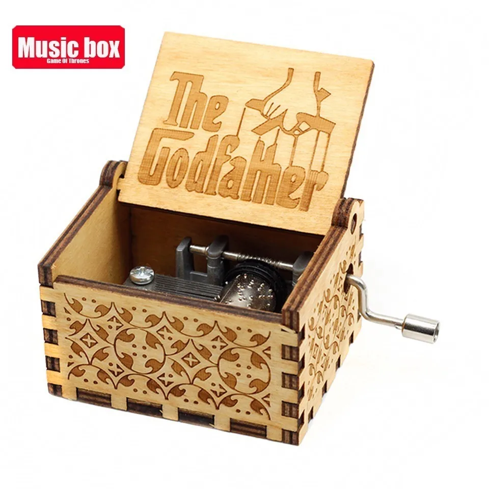 

NEW Game Of Thrones Star Wars The Godfather Music Box Wooden Music Box Birthday Gift Antique Carved Wooden