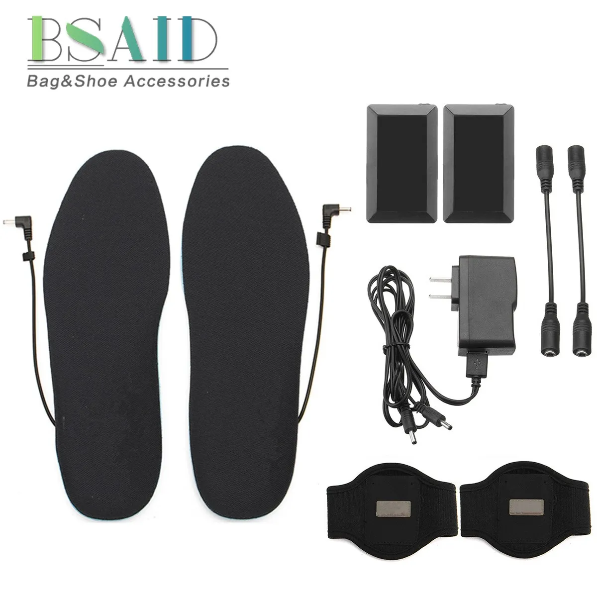 BSAID Battery Electric Heated Insoles Winter Warm USB Heating Shoe Pads