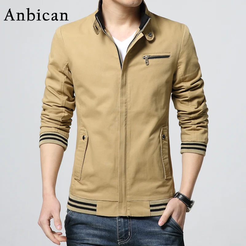 Autumn Fashion Khaki Jacket Men 2016 Brand Design Jersey Cotton Mens