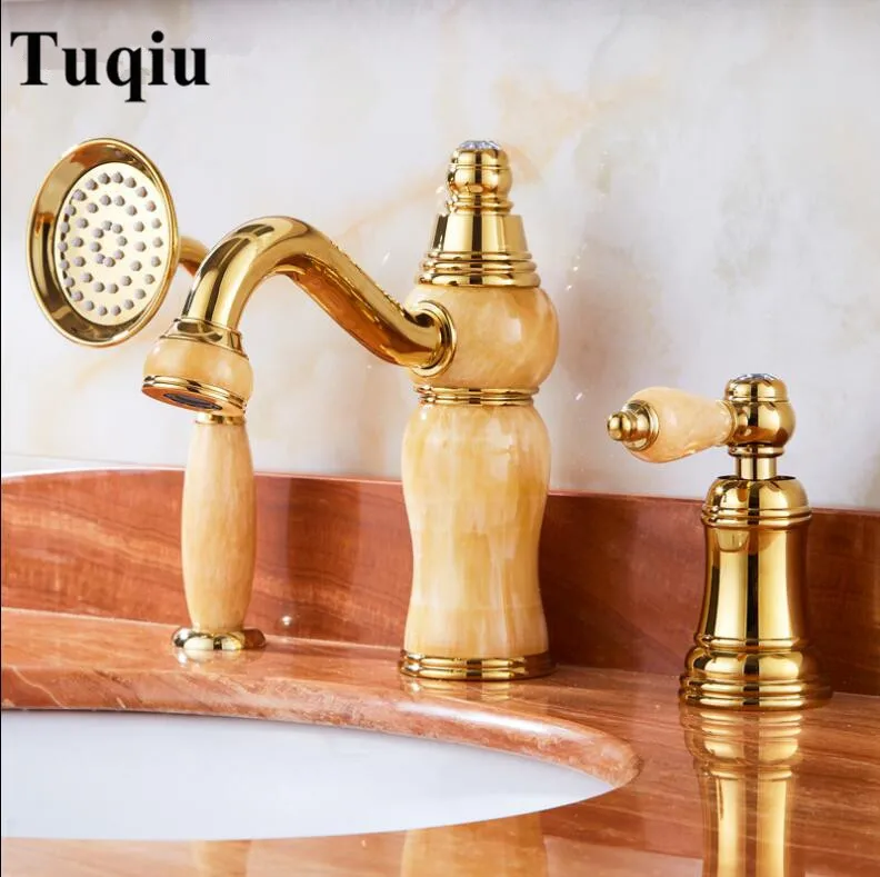 

8" wide spread Cold&hot Basin Faucet Brass Bathroom Sink Faucet 2 Handles Sink Mixer Tap 3 pcs Deck Mounted