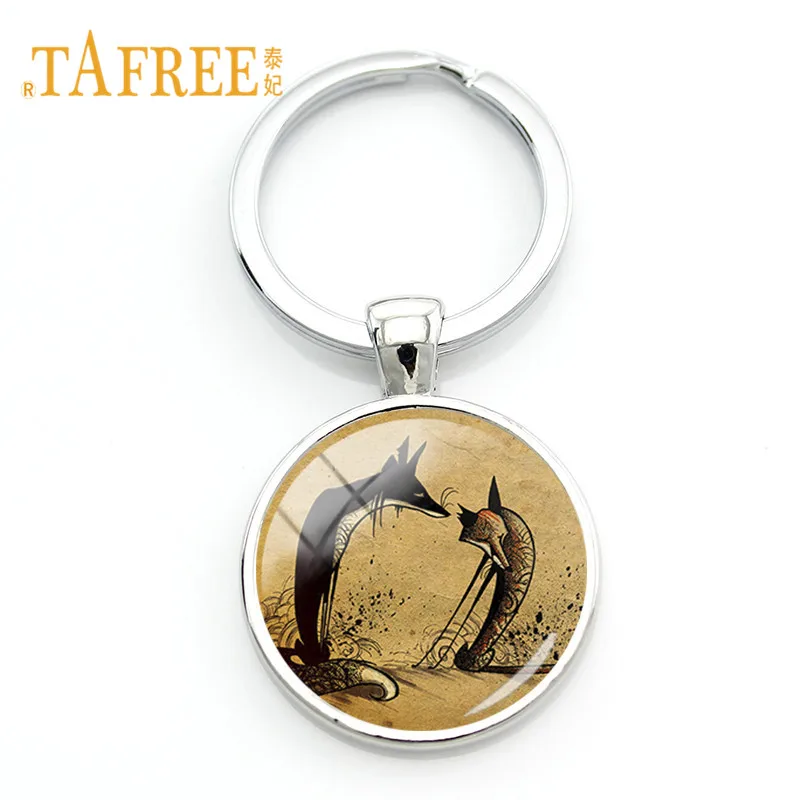 TAFREE модные брелки серебристого цвета ожидание любви лисы брелок держатель для