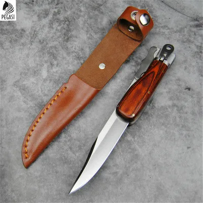 PEGASI Japanes D2 steelcamping защитный нож для тела, рыболовный нож, охотничий нож в джунглях, острый тактический нож+ кожаный чехол - Цвет: baise