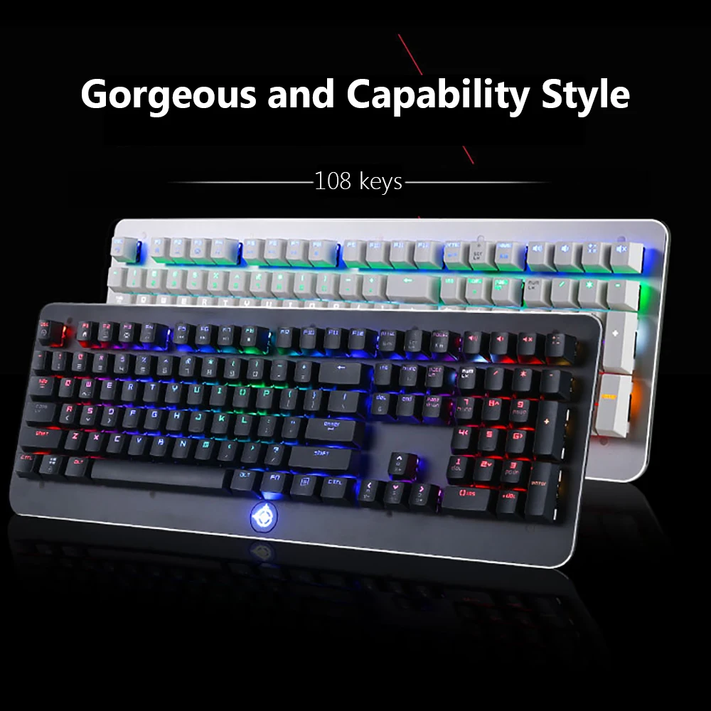 

MAGIC-REFINER MK9 USB Wired Mechanical Keyboards Gaming Keyboard RGB Backlight Switchable 108 keys Gaming Keyboard for Computer