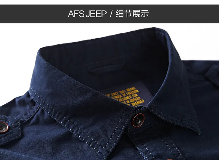 AFS JEEP рубашка мужская повседневная Летняя с коротким рукавом Camisa masculina армейские военные мужские рубашки размера плюс 4XL хлопок Chemise Homme