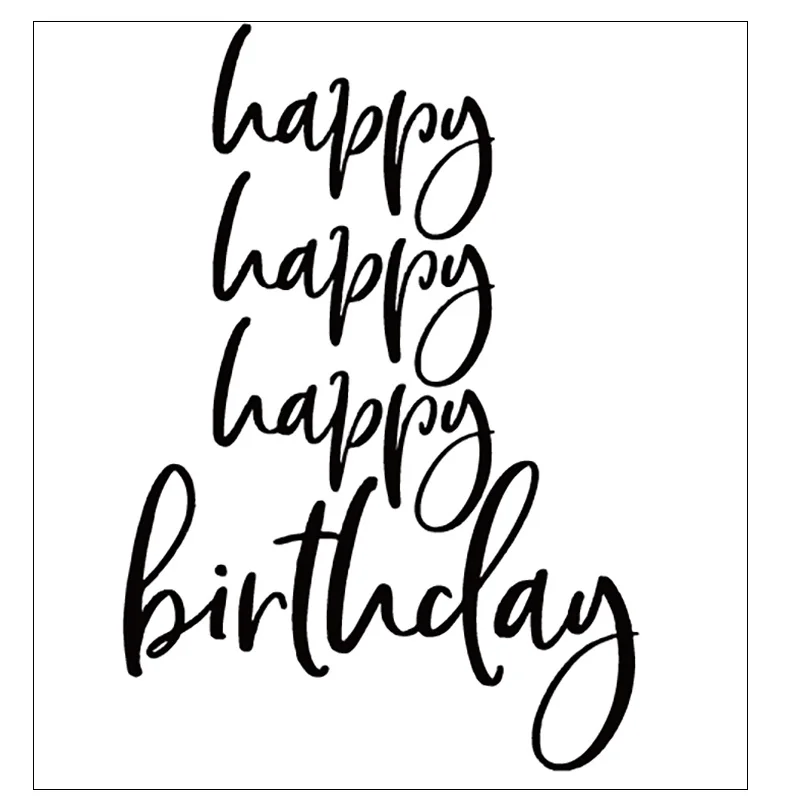 

Letter "Happy Birthday" Silicone Clear Stamps/Seal For DIY Scrapbooking Decorative Card Making Craft Fun Decoration Supplies