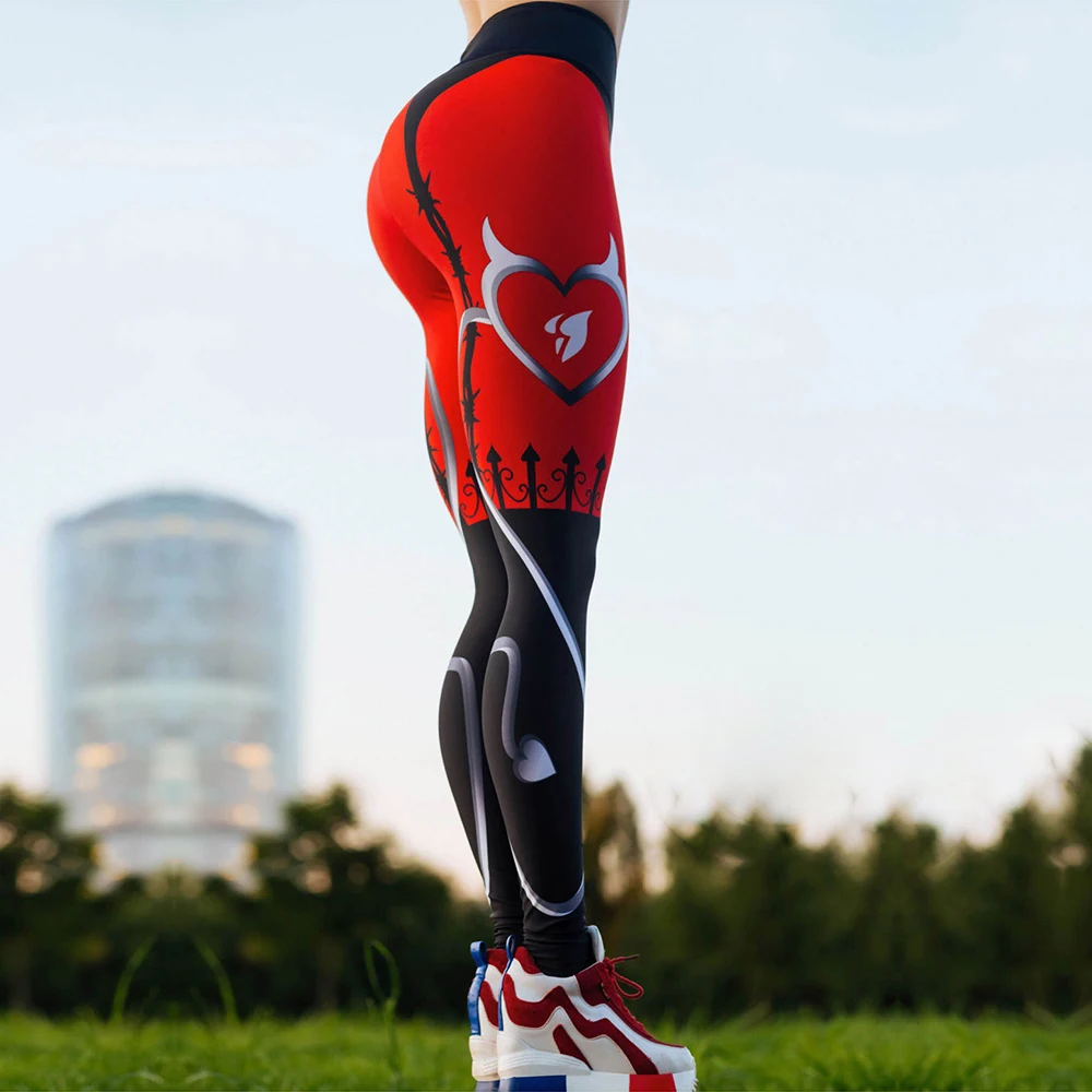 NADANBAO 2019 для женщин Leggigns сердце форма цифровой печати Пестрые леггинсы для фитнеса брюки для фитнеса плюс размеры леггинсы брюки для девочек
