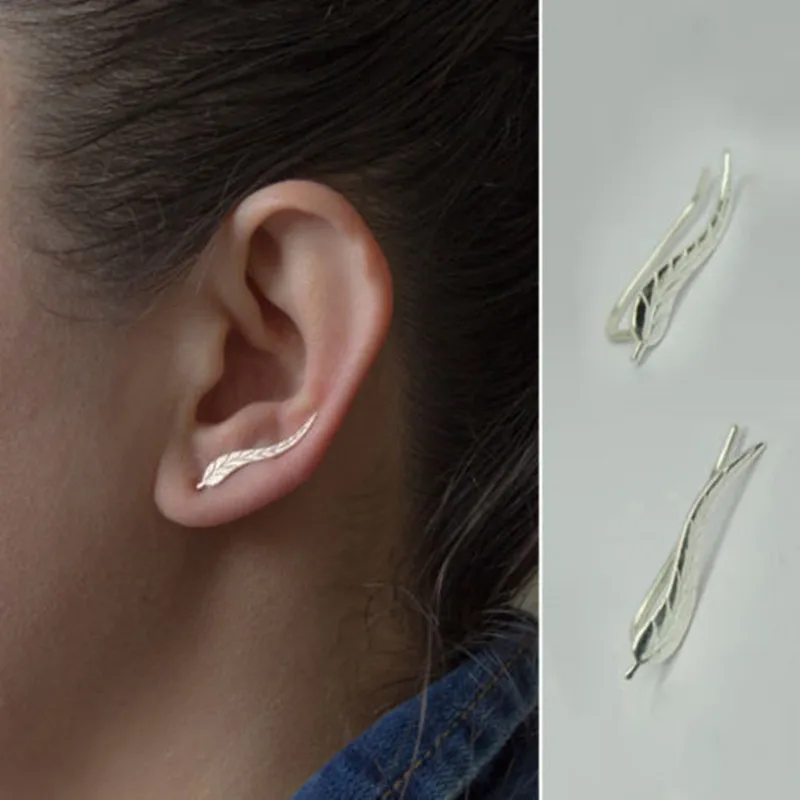 New Fashion Women Ear Sweep Wrap Silver color/Gold Color Lady Climber Leafs Cuffs Earrings For Jewelry | Украшения и аксессуары
