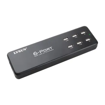 

UDOLI 5V 2.4A 6 Port Universal Desktop USB Wall Charger Tablet AC Power Adapter Fast Charging for iPhone 4 4s 5 5s 6 iPad iPod