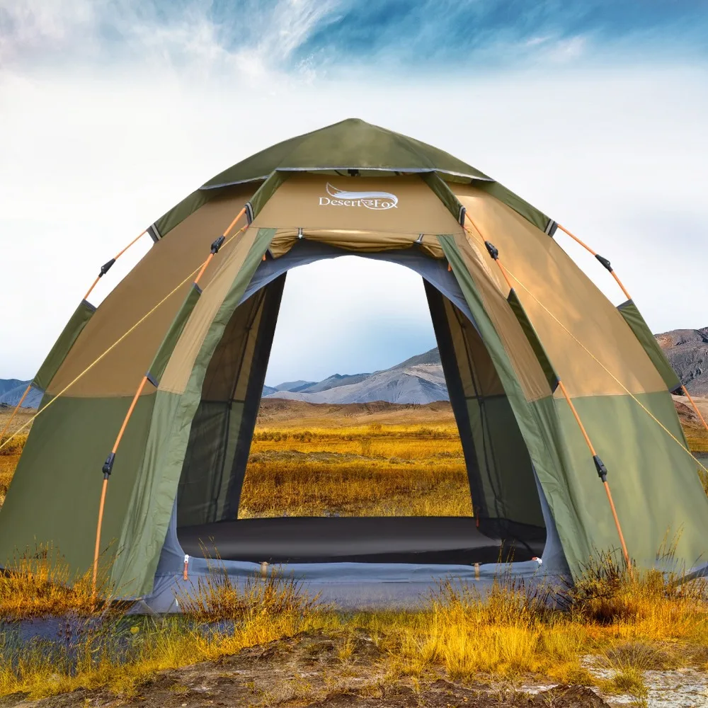 Автоматическая купольная палатка Desert & Fox для 3 4 человек, простая мгновенная Настройка, Переносной Кемпинг, всплывающий, 4 сезона, семейный туристический тент|Палатки|   | АлиЭкспресс